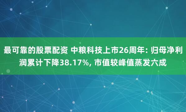 最可靠的股票配资 中粮科技上市26周年: 归母净利润累计下降38.17%, 市值较峰值蒸发六成