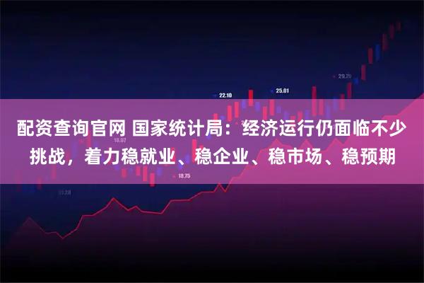 配资查询官网 国家统计局：经济运行仍面临不少挑战，着力稳就业、稳企业、稳市场、稳预期
